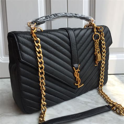 black and gold ysl college|YSL college bag thread.